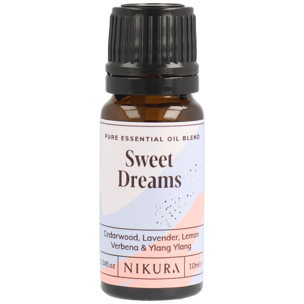 Nikura Sweet Dreams Essential Oil Blend - 10ml | Made from Cedarwood, Lavender, Lemon Verbena, Ylang Ylang | for Sleep, Aromatherapy, Diffusers, Soap Making, Candle Making | Vegan & UK Made