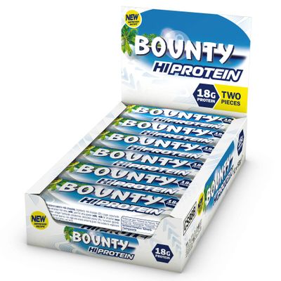 Bounty - Hi Protein Bars | 12 x 52g Pack, High Protein Energy Snack with Milk Chocolate and Coconut, 18g of Protein per bar
