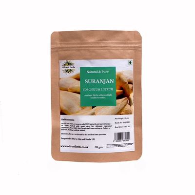 100% Organic Dried suranjan 250GM by Oils and Herbs UK