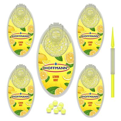 Hoffmann - Premium Aroma Capsules Lemon Mint | DIY Click Filter Balls | Pack of 5 | 500 Balls