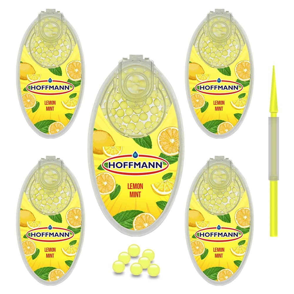 Hoffmann - Premium Aroma Capsules Lemon Mint | DIY Click Filter Balls | Pack of 5 | 500 Balls
