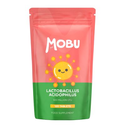 Acidophilus Lactobacillus 50mg 120 Tablets | 500 Million CFU Probiotic | Probiotics for Gut Health, Digestion & Bloating Relief | UK Made | MOBU