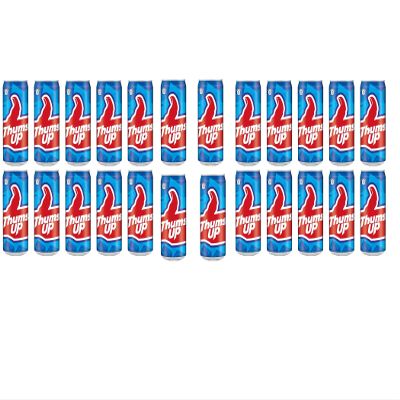 Thums Up Can 300ml (Pack of 24)  Soft Drink  Cold Drink Can  Refreshing  Strong Taste  Thums Up Thunder  Beverages