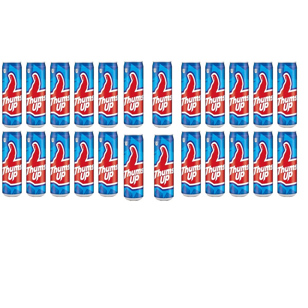 Thums Up Can 300ml (Pack of 24) Soft Drink Cold Drink Can Refreshing Strong Taste Thums Up Thunder Beverages