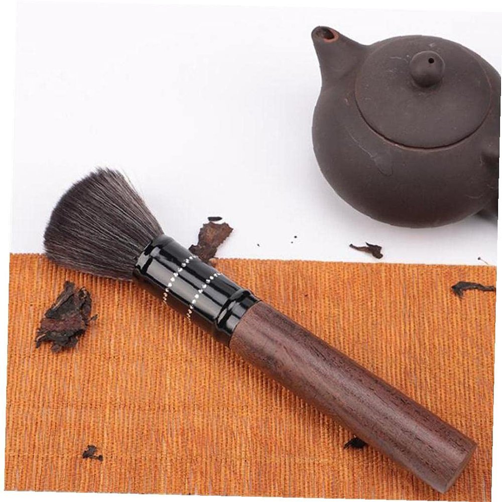 1pc Tea Pot Dust Brush Bottle Kettle Spout Clean Tools Household Kitchen Tools Teapot Brush Wood Handle Soft Hair Cleaning Tool Ebony