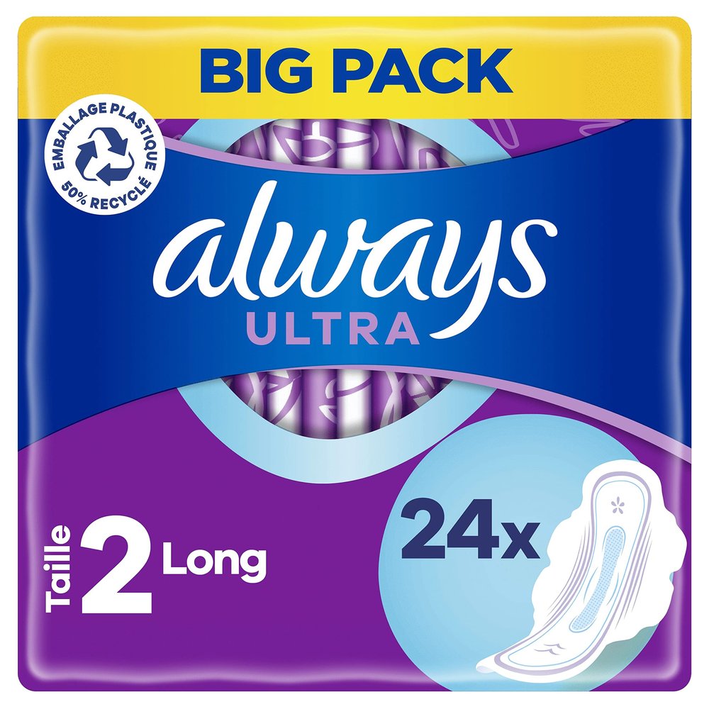 Always - 24x Ultra Sanitary Pads Long Size 2 With Wings - 1 Piece