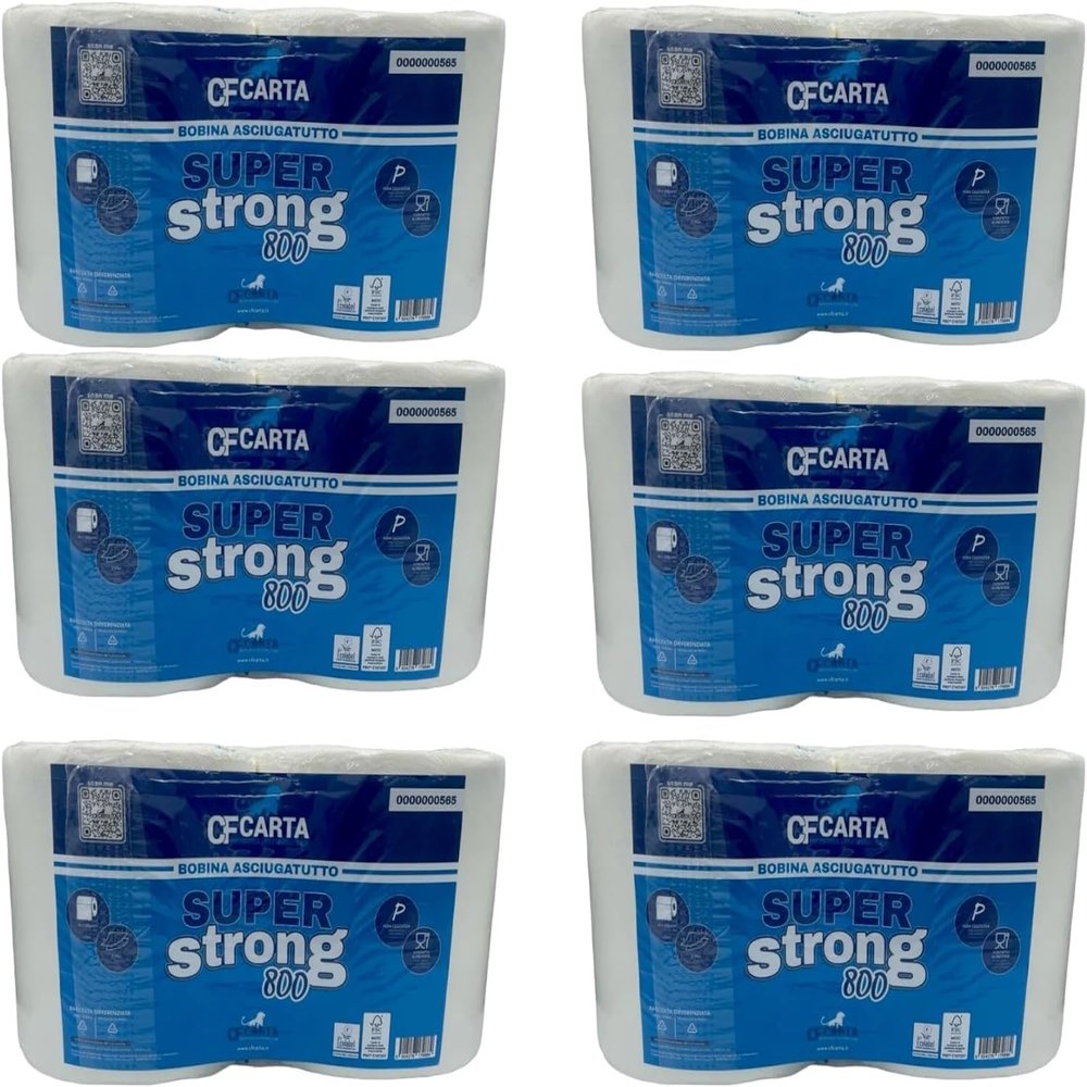 12 Rolls Super Strong 800 Sheets 2ply Micro Glued CF Paper Towel Rolls
