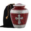 Divinityurns Elite Cross Cloud Cremation Urn - Large Adult Urn - Urn for Ashes - Handcrafted Affordable Urn for Human Ashes with Velvet Bag (Red) view 1