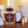 Divinityurns Elite Cross Cloud Cremation Urn - Large Adult Urn - Urn for Ashes - Handcrafted Affordable Urn for Human Ashes with Velvet Bag (Red) view 2