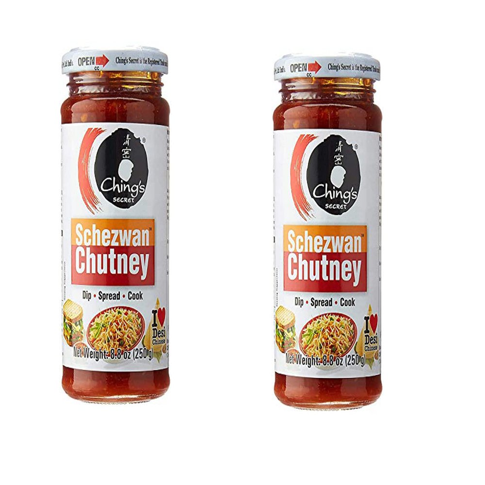 Chings Schezwan Chutney 250g (Pack of 2)  Spreading Chutney  Spicy Dip with Starters  Makes Your Food Tantalizing and Delicious
