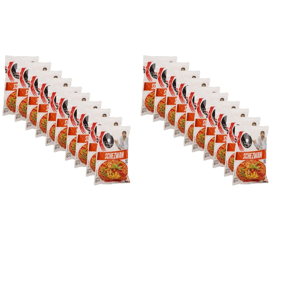Chings Schezwan Noodles 60g (Pack of 20)  Original Hakka Noodles  Schezwan  Easy to Cook - Non Sticky - Stir Fried Noddles with Seasoning