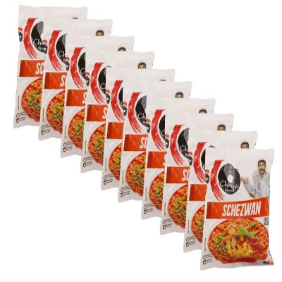 Chings Schezwan Noodles 60g (Pack of 10)  Original Hakka Noodles  Schezwan  Easy to Cook - Non Sticky -Stir Fried Noddles with Seasoning
