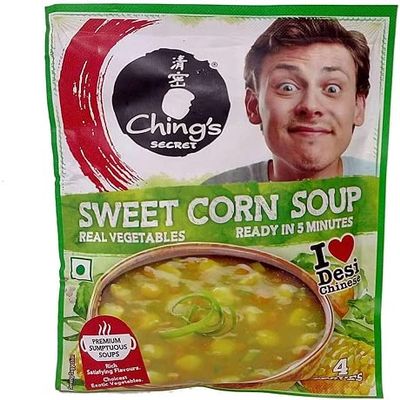 Chings Soup Sweetcorn 55g Instant Sweetcorn Veg Soup No Added Preservatives Made with Finest Qualtiy Ingredients (Pack of 1)