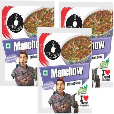 Chings Soup Manchaow 55g (Pack of 3)  Manchow Instant Soup  Made with Fine Qualtiy Ingredients