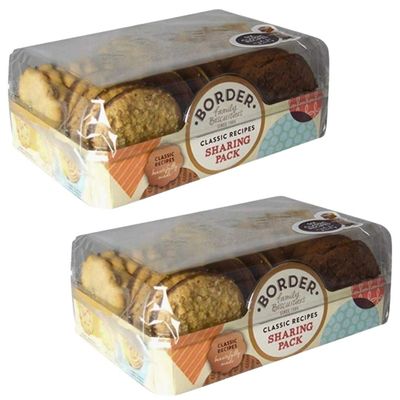 Borders Biscuits Selection Pack (Pack of 2 x 400g) | Luxury Assorted Biscuit Selection | 6 Buttery Flavours | Family Sharing Treat Box | Sweet Snack Hamper Gift | Biscuit box | Biscuit bulk