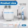 Denture Cleaner Box and Brush Set - 2 Pack Denture Bath Case with Basket + 2 Pack Denture Brush, Portable Denture Retainer Storage Box, Premium Hygiene False Teeth Brushes for Oral Care view 2