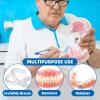 Denture Cleaner Box and Brush Set - 2 Pack Denture Bath Case with Basket + 2 Pack Denture Brush, Portable Denture Retainer Storage Box, Premium Hygiene False Teeth Brushes for Oral Care view 3