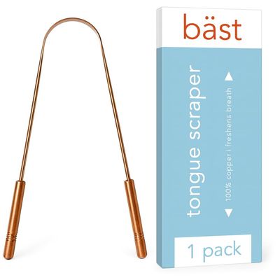 Bst Tongue Scraper  100% Copper (1 Pack) Premium Tongue Cleaner  Improve Oral Health  Ayurvedic Cleaning Tool