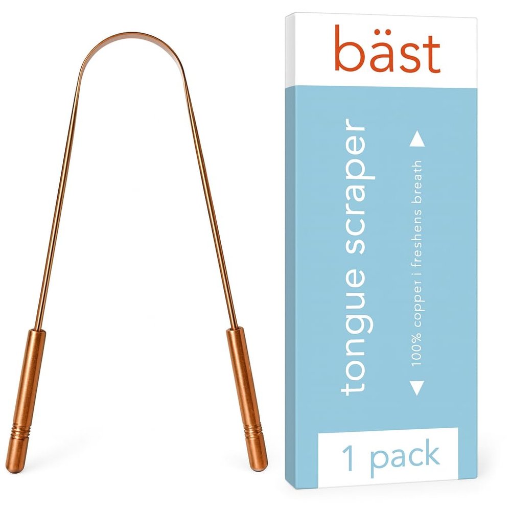 Bst Tongue Scraper  100% Copper (1 Pack) Premium Tongue Cleaner  Improve Oral Health  Ayurvedic Cleaning Tool