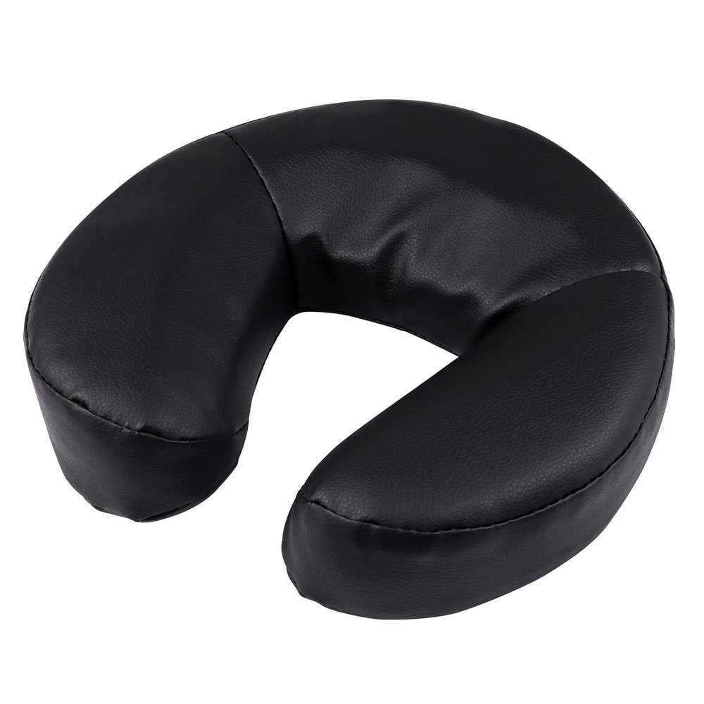 Kalolary Massage Bed Headrest Face Down Pillow Adjustable Massage Table Cradle Rest Cushion (Black)
