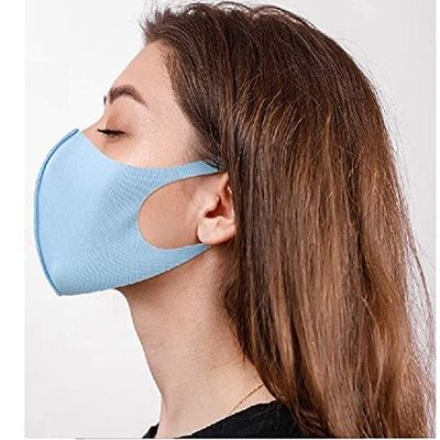 Pack of 6, Blue Ice Silk Cotton Unisex Reusable Face Mask Protection Washable Facial Skin Mouth Nose Shield Breathable Anti Smoke Pollution Bike Motorcycle Sport