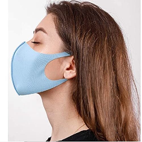 Pack of 6, Blue Ice Silk Cotton Unisex Reusable Face Mask Protection Washable Facial Skin Mouth Nose Shield Breathable Anti Smoke Pollution Bike Motorcycle Sport