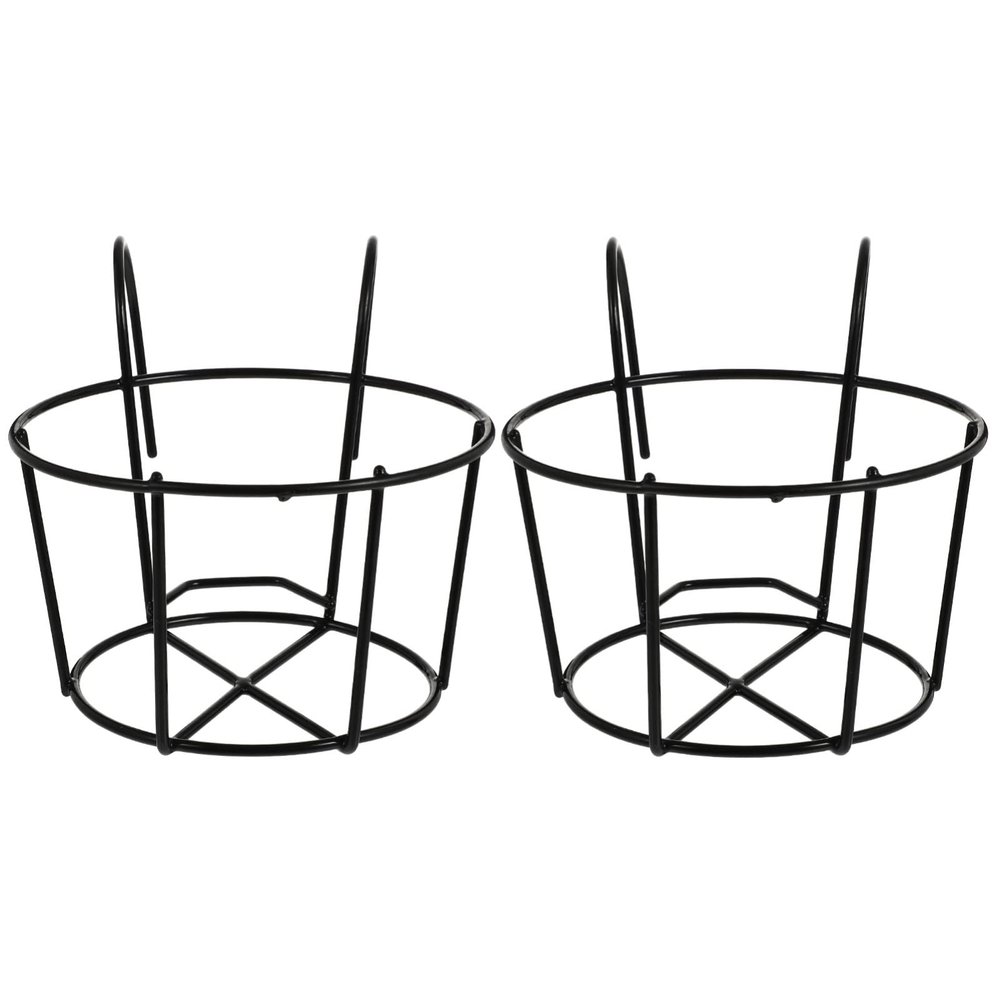 2pcs Hanging Baskets for Plants Outdoor Railing Planter Bracket Outdoor Decor Railing Planter Rack Railing Planter Shelf Plant Stand Hook Flowerpot Stand Flower Stand Indoor