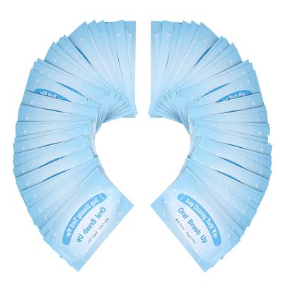 100 Packs of Mint-Flavored Teeth Whitening Finger Wipes, Disposable Teeth Cleaning