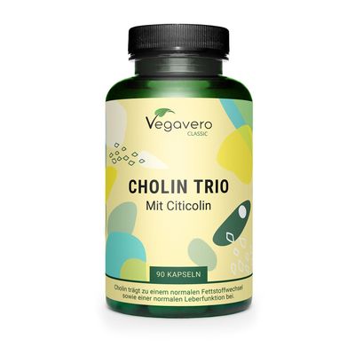 Vegavero Choline Supplement | Liver Supplements* | Choline-Bitartrate, Phosphatidylcholine & Citicoline | 90 Capsules | NO Additives, Lab-Tested | Vegan