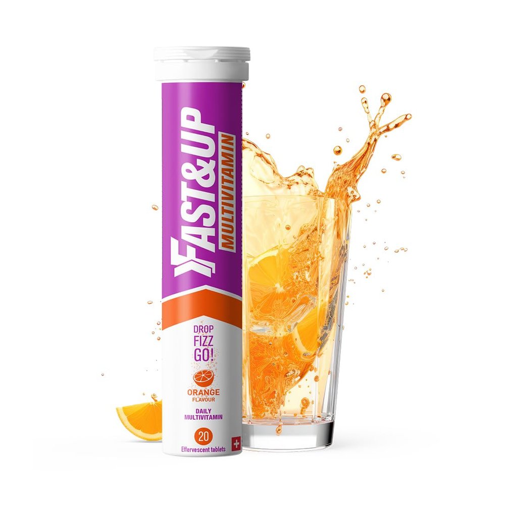 Fast&Up Multivitamin Complete Multivitamin Supplement All Day Energy 20 Effervescent Tablets Supports Immune System Orange