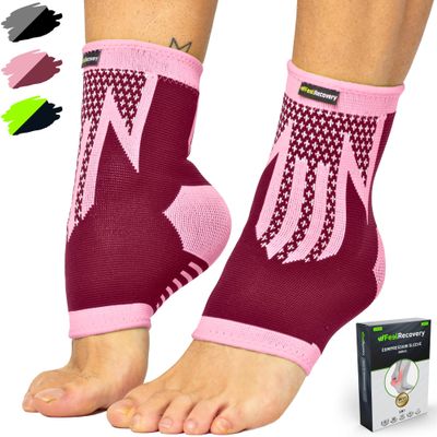 2 Pack Ankle Brace Support for Men & Women - Ankle Compression Sleeve for Running, Football, Sports, Workout - Ankle Brace for Sprains, Plantar Fasciitis, Achilles Tendonitis - Breathable & Non-Slip