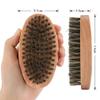 ANQIYI Beard Brush for Men, Personalised Pure Boar Bristles Pocket Beard Brush, Handle Made in Solid Wood with Firm Bristles to Tame and Soften Your Beard Hair for Healthier and Softer Beard view 4