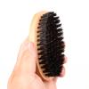 TMZUAMOZ Menesia Boar Bristle Hair Beard Brush for Men, Small Soft Beard Brush, Pocket Travel Men's Wooden Mustache Brush (Skull) view 4