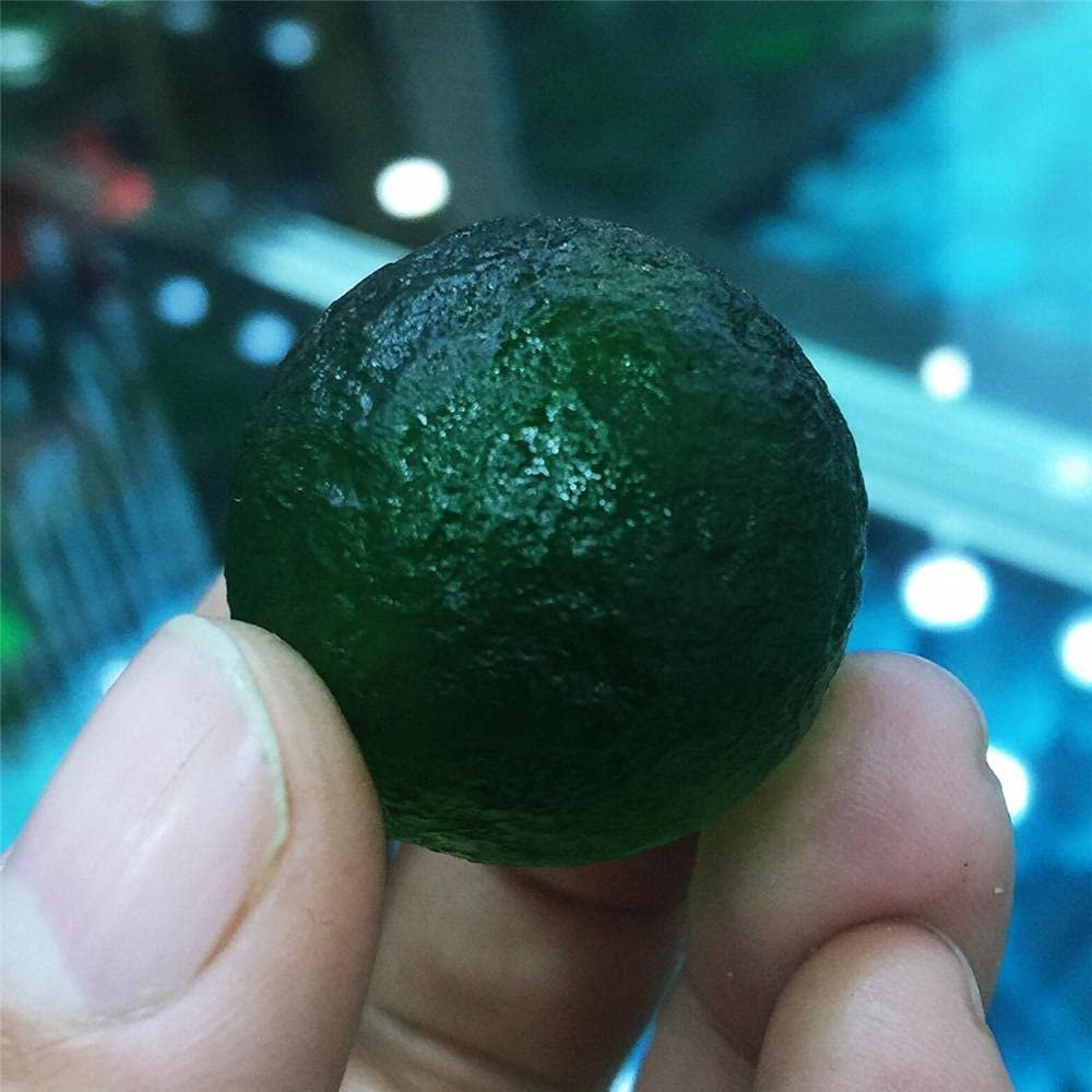 1PC Green Moldavite Czech Meteorite Impact Glass Rough Stone Crystal Energy Stone-26MM_1PCS