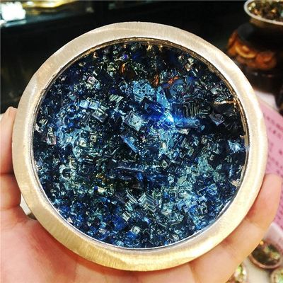 1Pcs Beautiful Mineral Specimen Bismuth Round Crystal Rainbow Mineral Rock Household items-1pcs