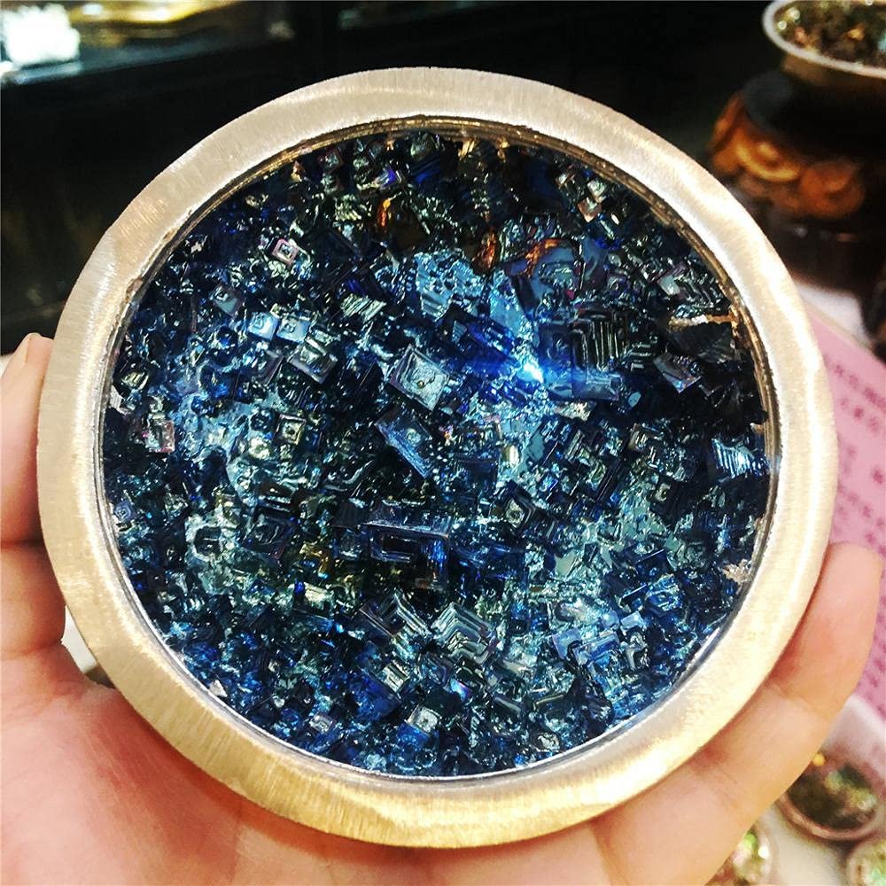 1Pcs Beautiful Mineral Specimen Bismuth Round Crystal Rainbow Mineral Rock Household items-1pcs