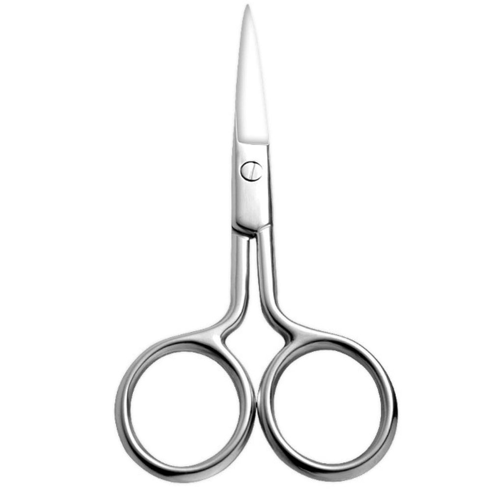 Stainless Steel Facial Hair Scissors - Small Straight Tip Scissors for Eyebrows, Nose, Moustache, Beard & Eyelash