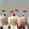 JBCD 200 Pcs Colombia Flag Toothpicks Cupcake Toppers Decorations, Cocktail Toothpick Flag Colombian Cake Topper Picks Mini Small Flag Cupcake Pick Sticks view 3