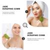 1pc Jade Comb Chinese Massage Scraping Comb Jade Stone Massage Nature Back Scraping Tool Plate r for Scalp Care Gear Natural view 4