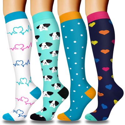 Compression Socks for Women & Men Circulation (4 Pairs)- Best Support for Nurses, Running, Hiking, Medical, Pregnancy