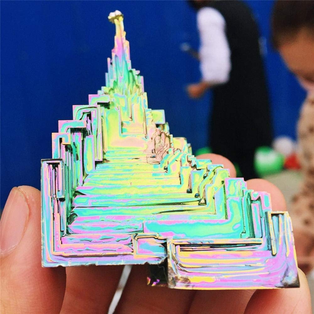 1pcs Bismuth Natural Stone Decoration Bismuth Metal Crystal Beautiful Natural Antimony ore specimen-1pcs (50g)