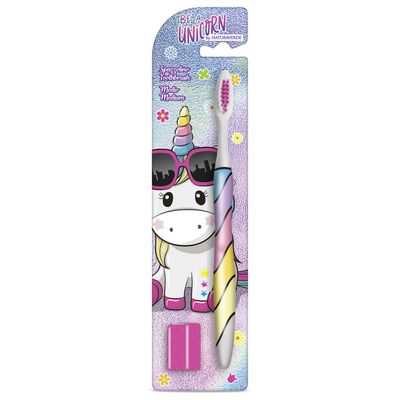 Naturaverde Kids Be a Unicorn Unicorn Toothbrush with Medium Bristles for Children