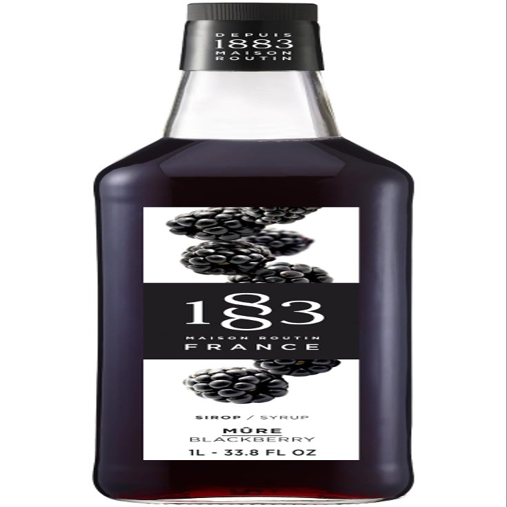 1883 Maison Routin Premium Blackberry Syrup Perfect for Coffees, Cocktails, Mocktails & Smoothies - Vegan-Friendly, Allergen-Free, No Preservatives - 1L Glass Bottle