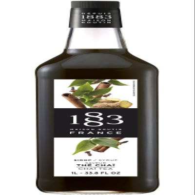 1883 Maison Routin Chai Tea Syrup, No Artificial Ingredients, Natural Flavour, Natural Colours, 1L Glass Bottle