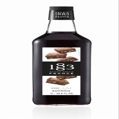 1883 MAISON ROUTIN Premium Brownie Flavoured Syrup for Cocktails, Mocktails, Smoothies, Iced Tea, Desserts Glass 1L