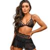 Sexy for Women Lingerie for Sex Sexy Lingerie Sling Lace Perspective Sexy Pajamas Three Piece S view 1
