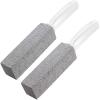 2 Pack Stone Toilet Bowl Cleaner, 2Pcs Toilet Brush, Extra Long Handle, Natural Pumice, Cleaning Tool, Cleaning Brush, Suitable for Kitchen & Bedroom, Gift for Family Cleaning (Grey) view 1