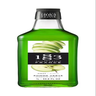 1883 Maison Routin Premium Green Apple Syrup for Cocktails, Mocktails, Iced Tea, Desserts, Bubble Tea Glass1L