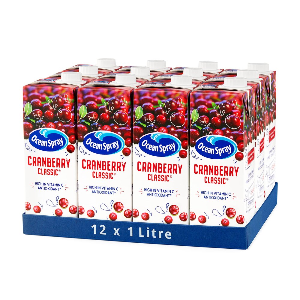 Ocean Spray Classic Cranberry Juice Drink, 1L Carton (12-Pack)