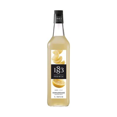 1883 Maison Routin Premium Grapefruit Syrup Made with Pure Cane Sugar for Cocktails, Mocktails & Tea - Zesty Citrus Flavour, 1L Glass Bottle